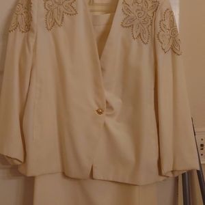 Cream two piece suit